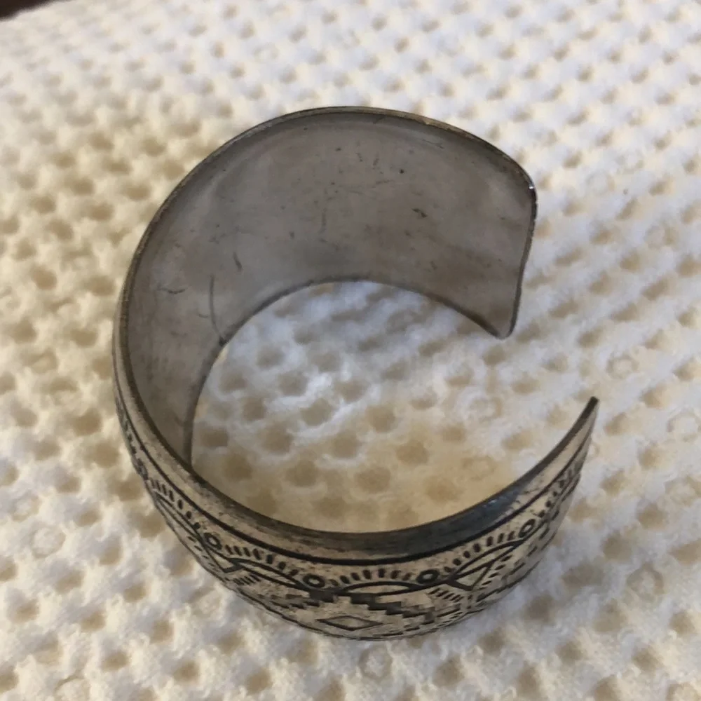 Silver Aztec Cuff Bracelet - Picture 2 of 2